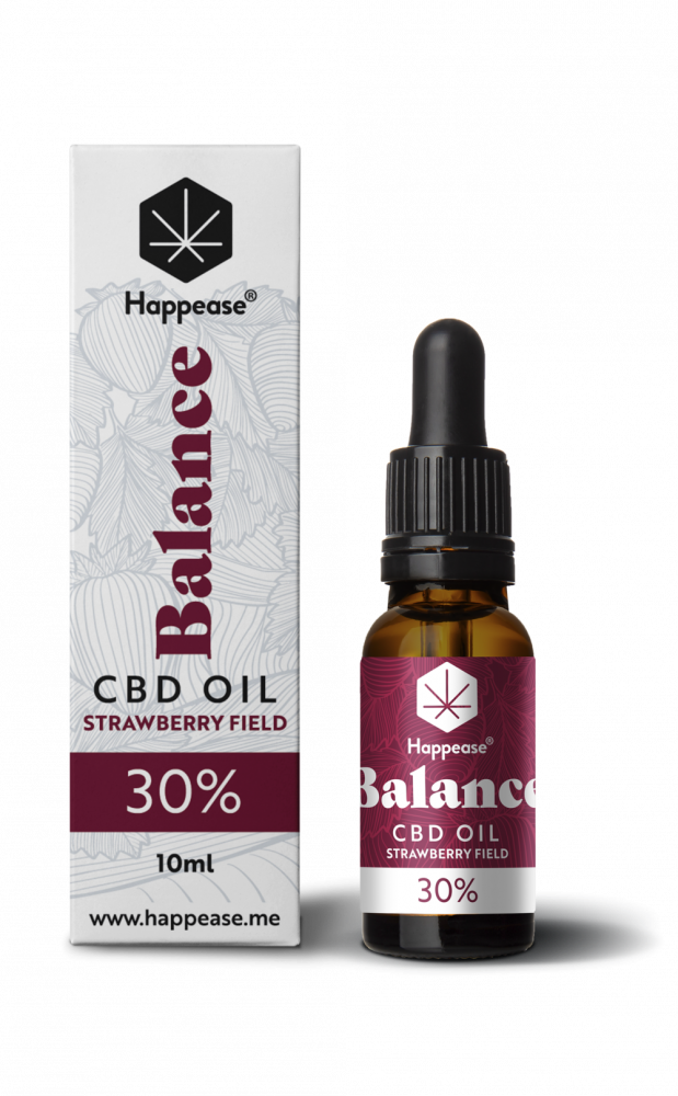 Happease Balance CBD Olej Strawberry Field, 30 % CBD, 3000 mg, 10 ml