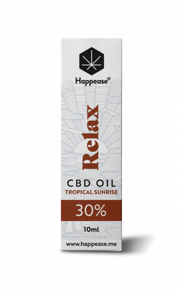 Happease Relax CBD Oil Tropical Sunrise, 30% CBD, 3000 mg, 10 ml