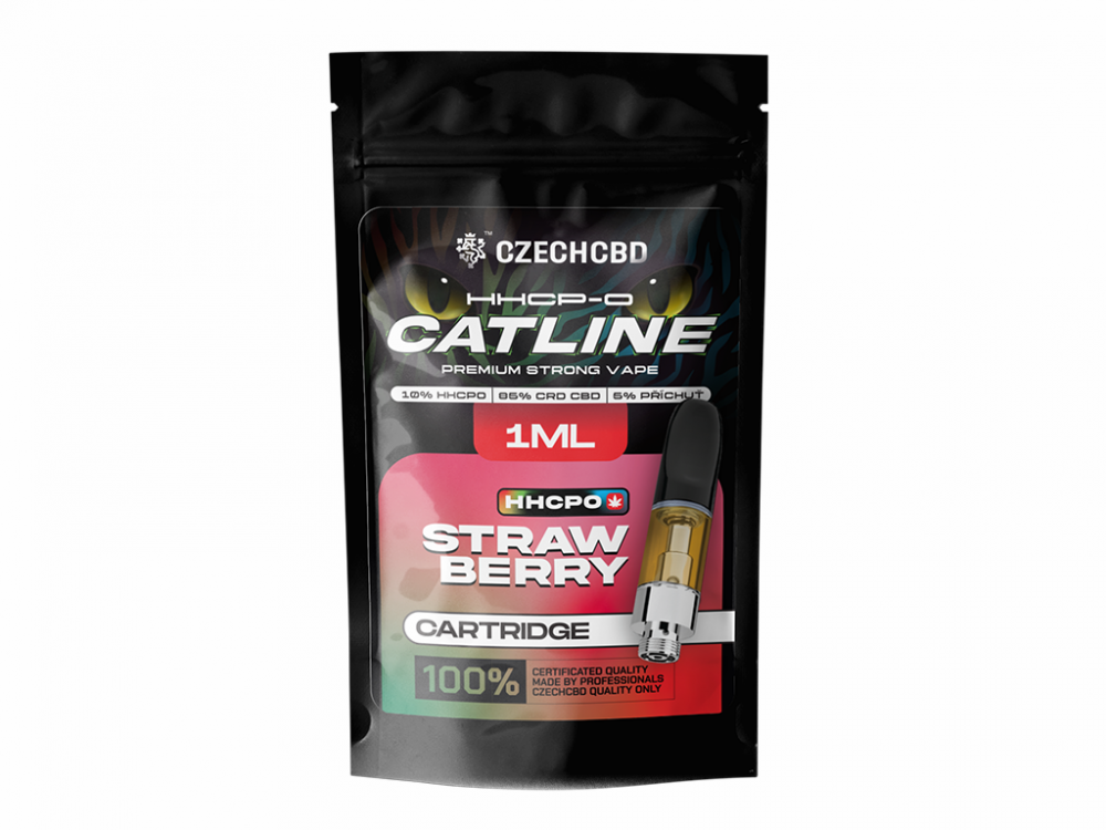 Czech CBD HHCPO Patroon CATline Aardbei, HHCPO 10 %, 1 ml