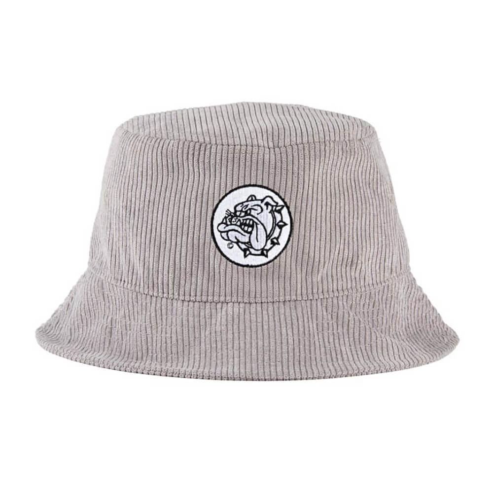The Bulldog Bucket Hat Borduursel Grijs