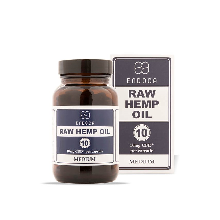 Endoca RAW Konopný Olej Kapsle 1200 mg CBD + CBDa, 120 pcs