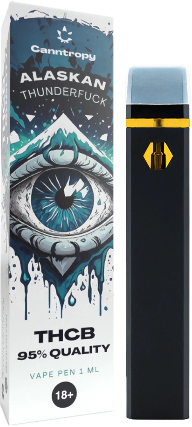 Canntropy THCB Disposable Vape Pen Alaskan Thunderfuck, THCB-kwaliteit 95%, 1 ml