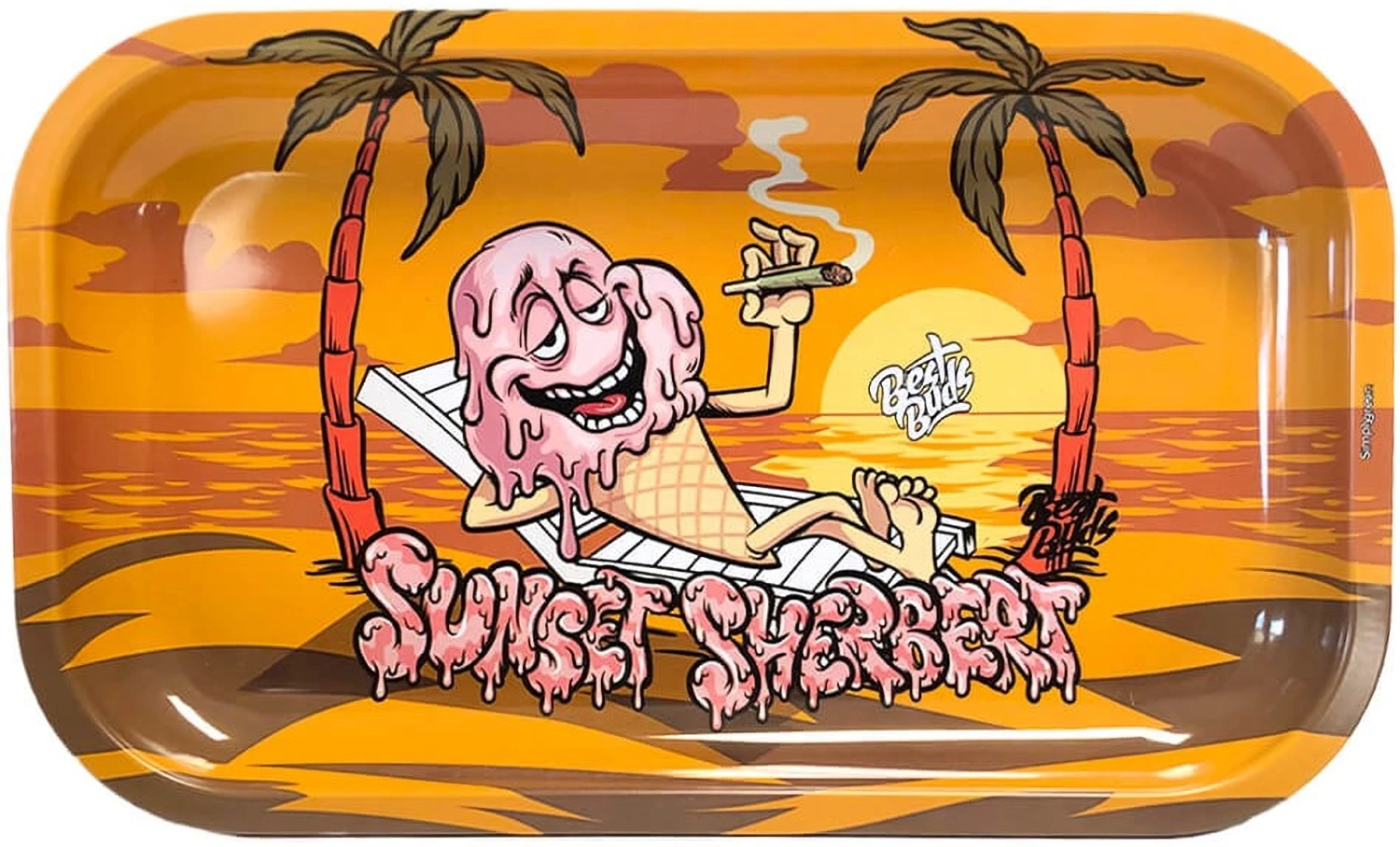 Best Buds Kovový rolovací podnos Sunset Sherbet dlhý, 16x27 cm