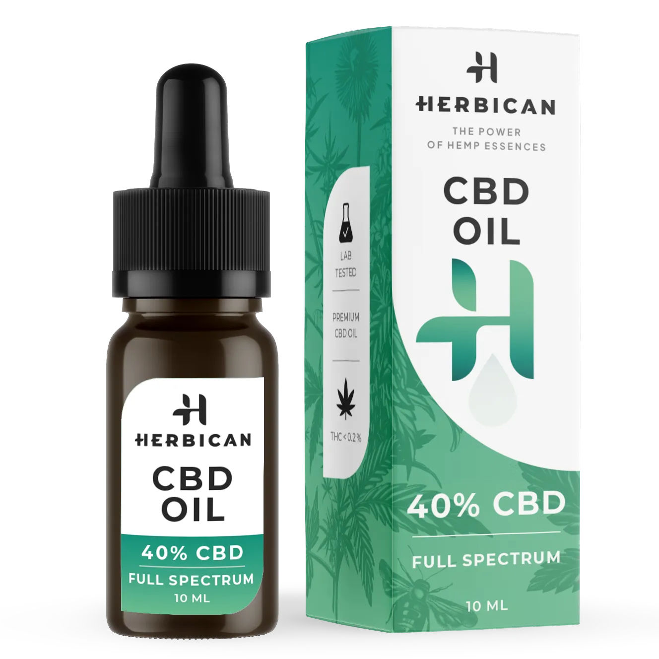 Herbican Plnospektrálny CBD olej, 40 %, 10 ml