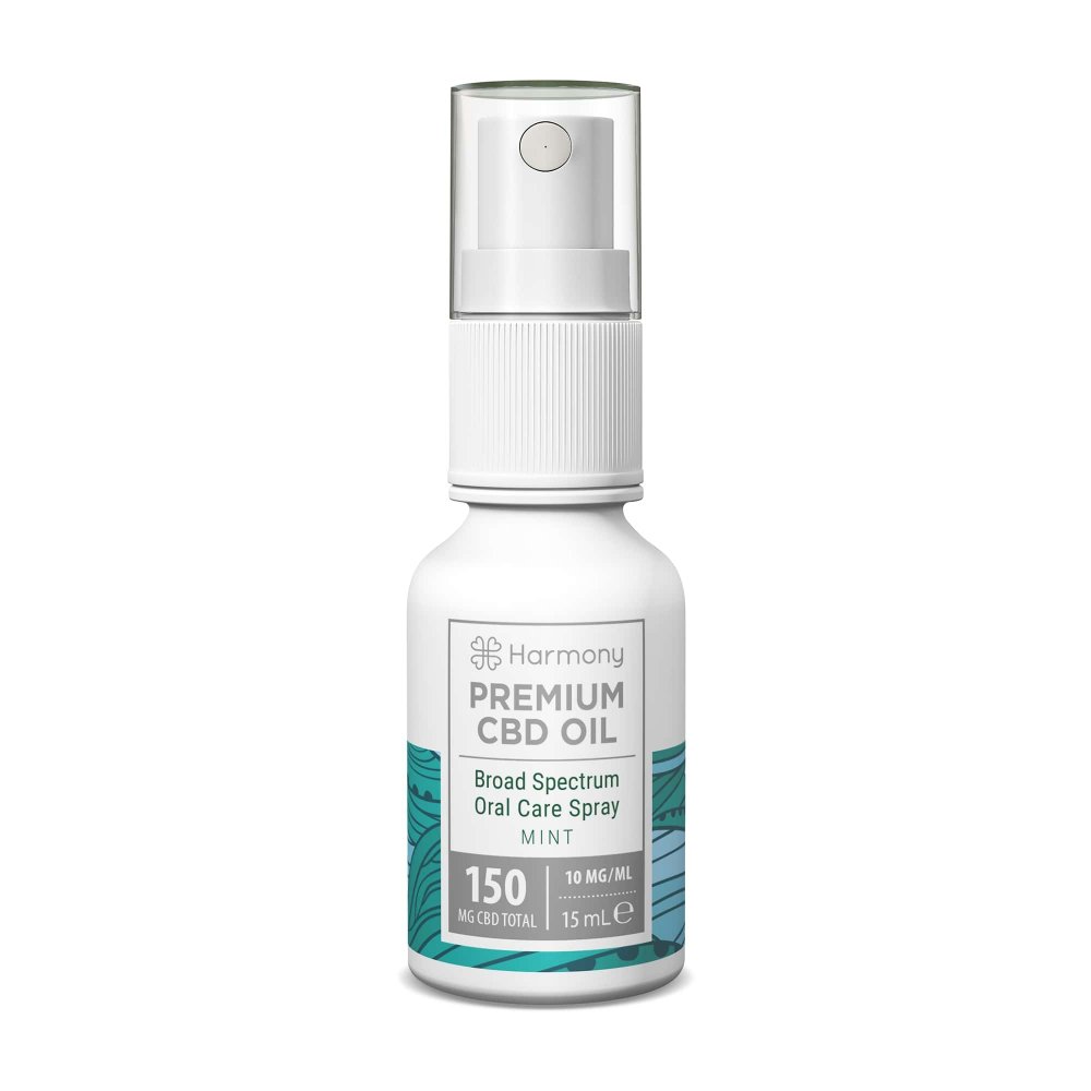 Harmony CBD sprej na ústnu starostlivosť 150 mg, mäta, 15 ml