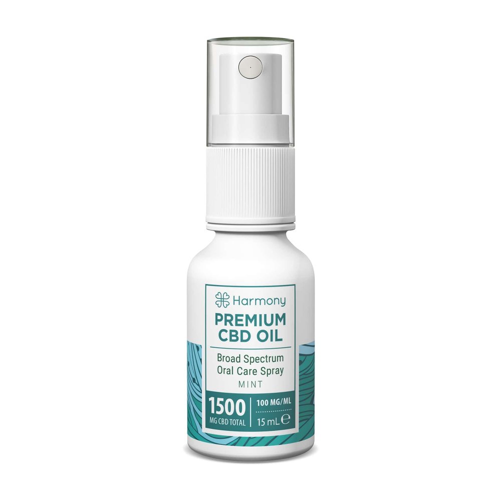 Harmony CBD sprej na ústnu starostlivosť 1500 mg, 15 ml, mäta