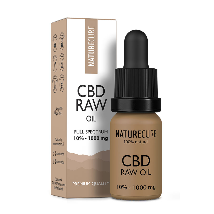Nature Cure Plnospektrálny surový CBD olej - 10%, 10 ml, 1000 mg