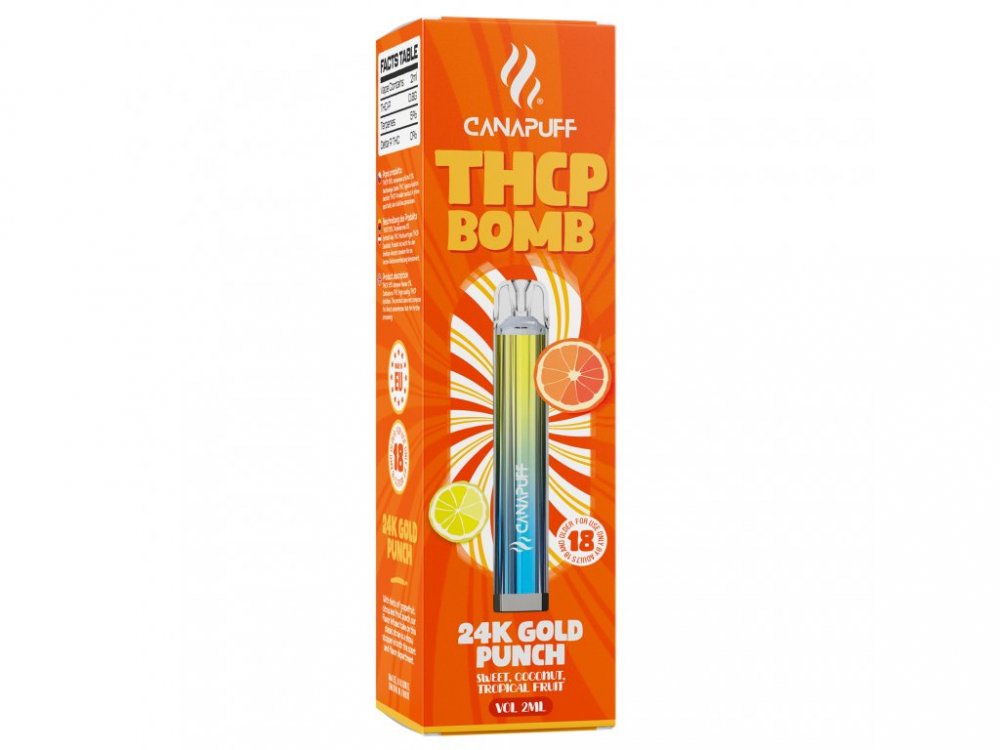 CanaPuff BOMB 24K Gold Punch, 0,8 g THCp - Wegwerp, 2 ml