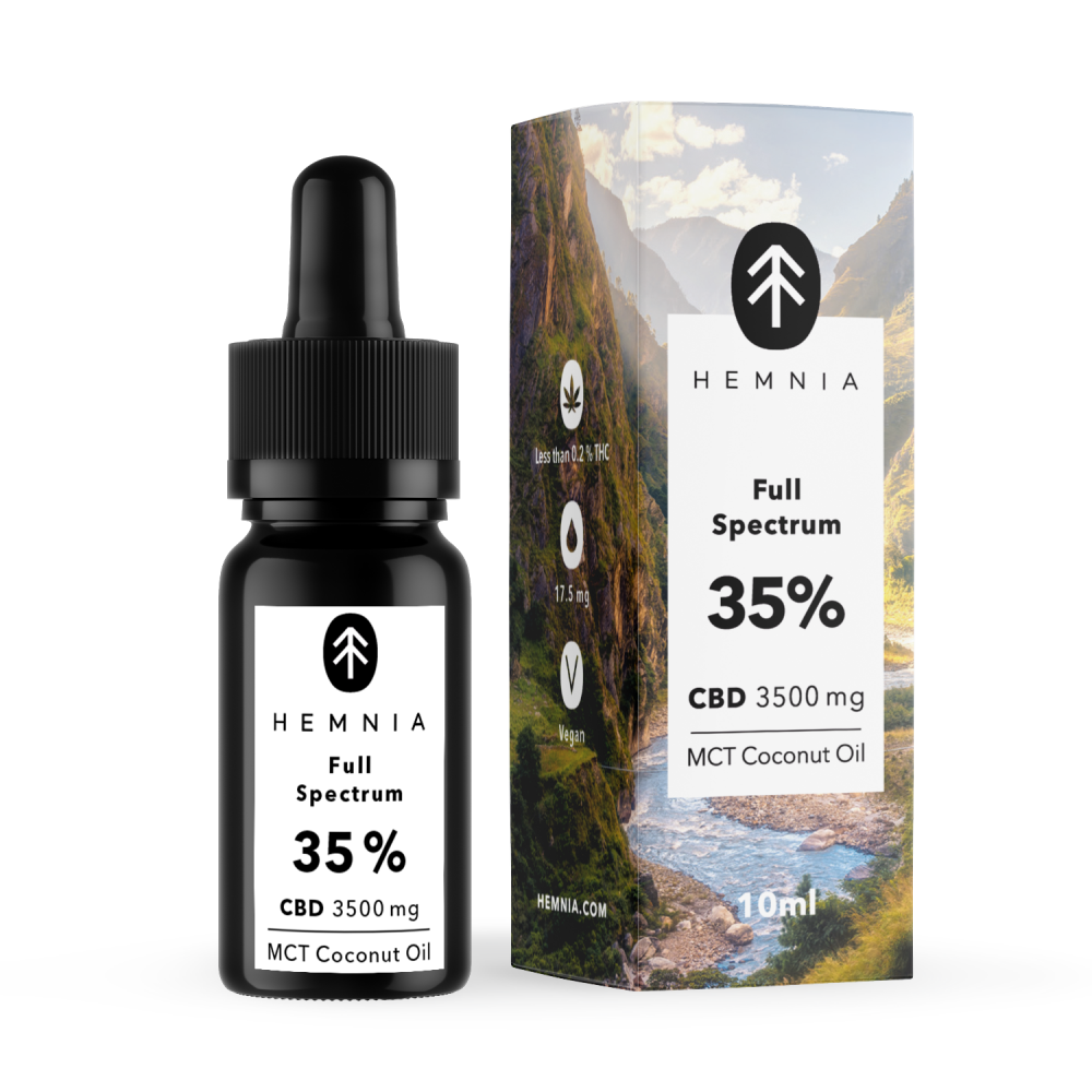 Hemnia Full Spectrum CBD MCT kokosový olej 35%, 3500 mg, 10 ml
