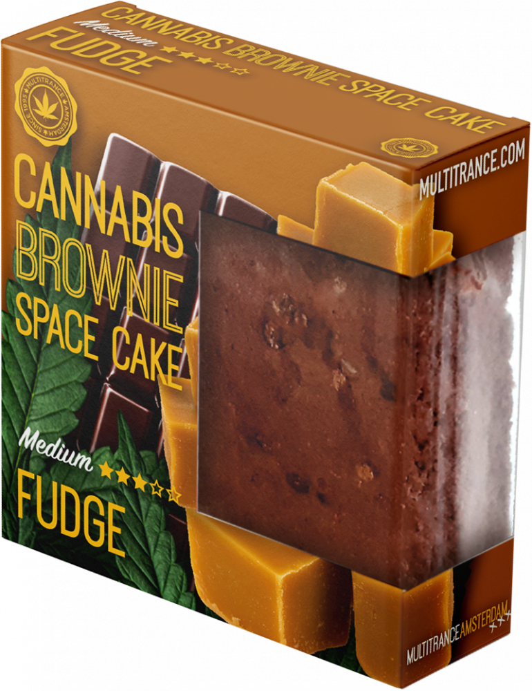 Cannabis Fudge Brownie Deluxe Verpakking (Medium Sativa Smaak) - Doos (24 pakjes), 2400 g