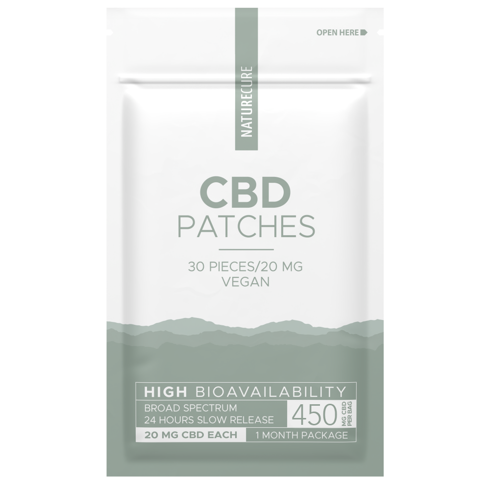 Nature Cure CBD Náplasti širokospektrální, 450 mg CBD, 30 ks x 15 mg