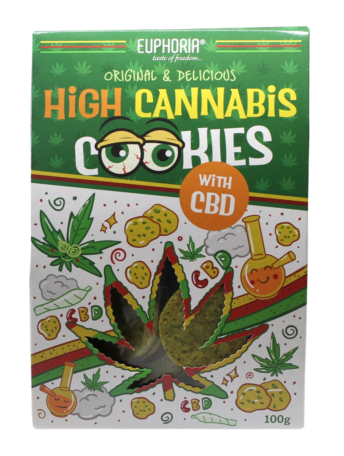 Euphoria Cereálne sušienky s CBD a konope, 100 g