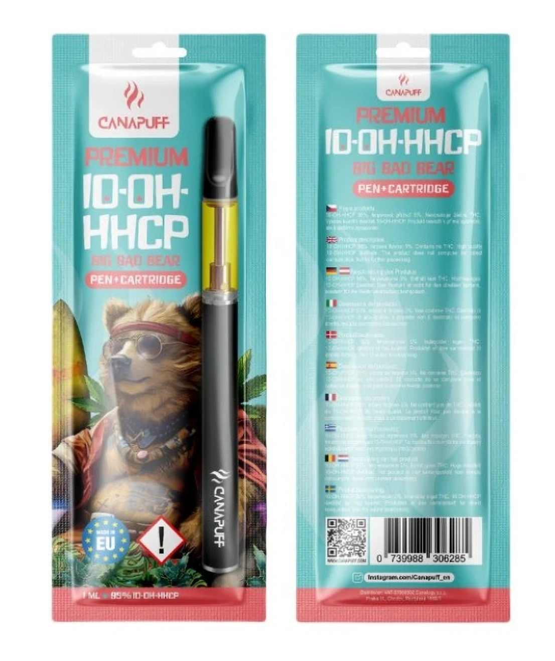 CanaPuff 10-OH-HHCP Pen + Patroon Big Bad Bear, 10-OH-HHCP 95%, 1 ml