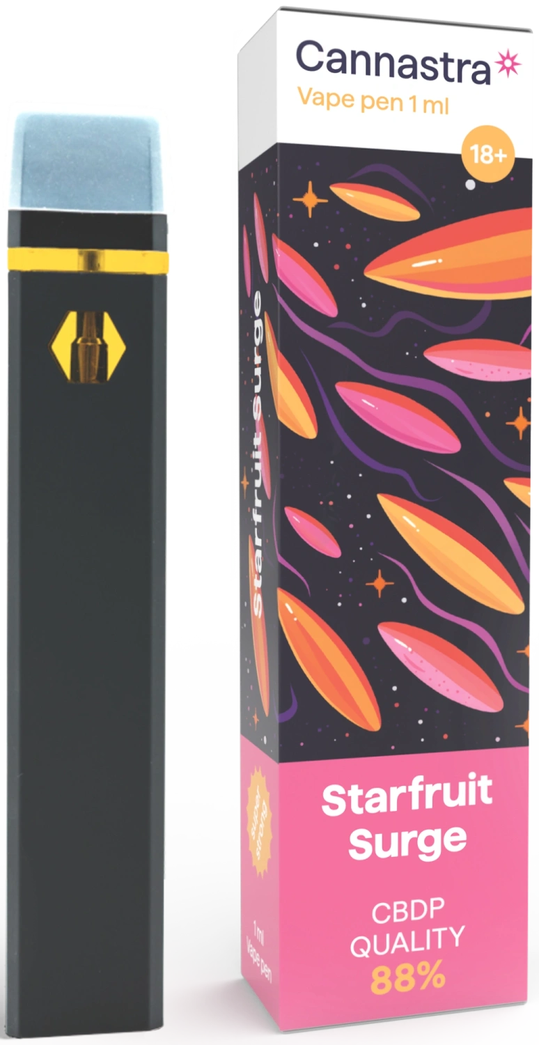 Cannastra CBDP jednorazové vape pero Starfruit Surge, CBDP 88% kvalita, 1 ml