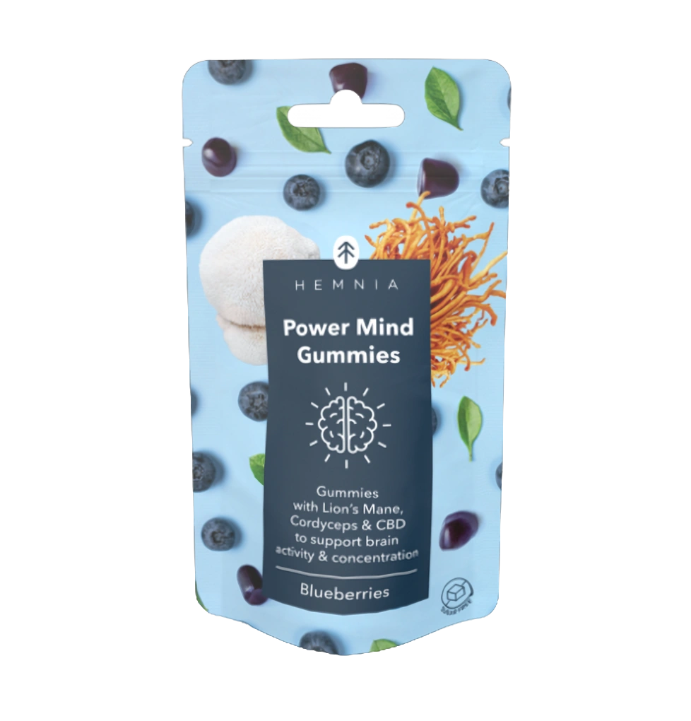 Hemnia Power mind-gummies, 100 - 300 mg CBD, 10 - 30 stuks x 2,2 g