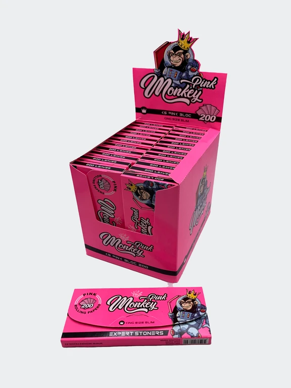 Monkey King Pink King Size Slim, bloc 200, 1 booklet
