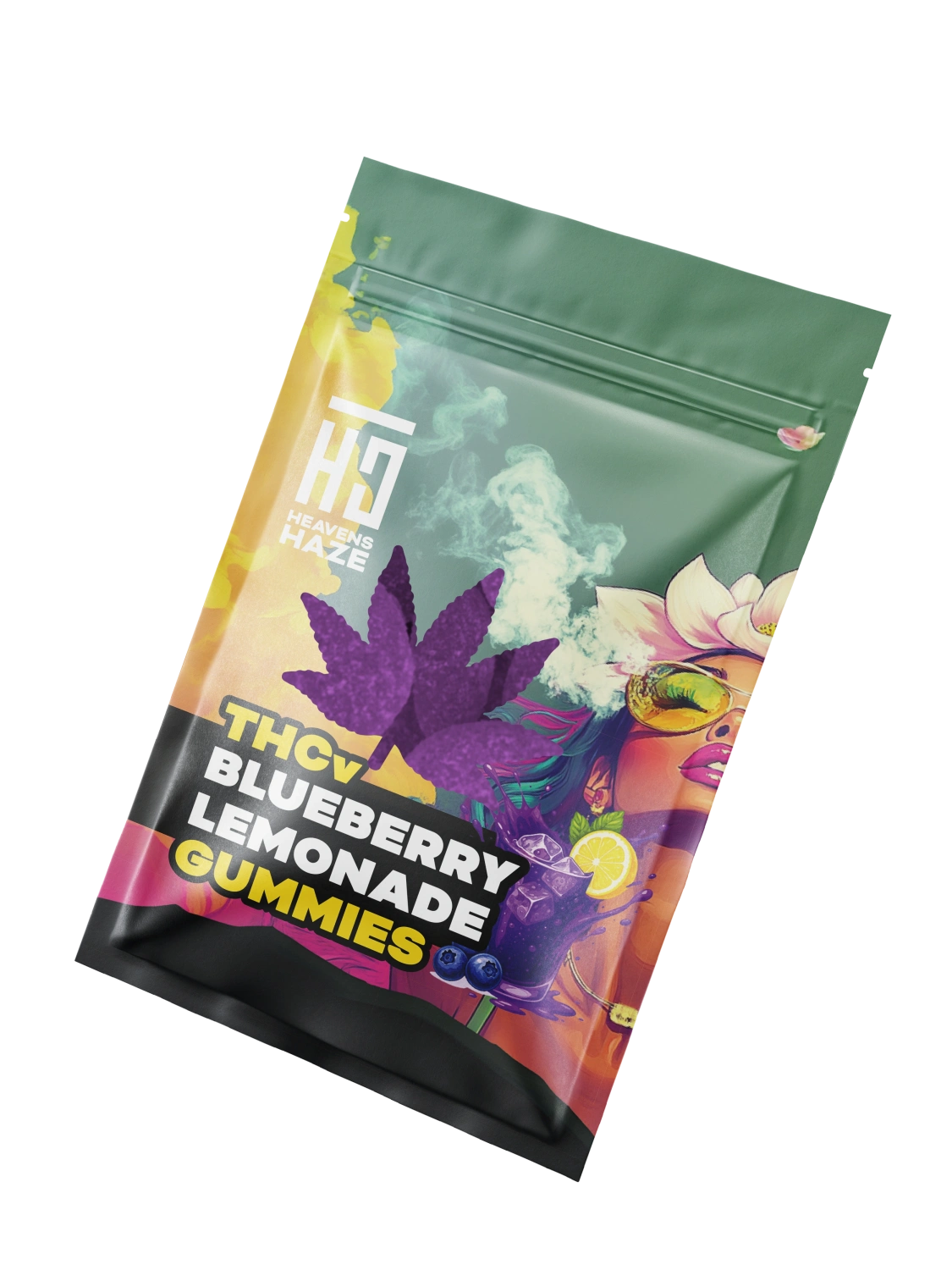 Heavens Haze THCV gumené cukríky Čučoriedková limonáda 3 ks - 15 mg THCV + 5 mg CBN, 13,5 g