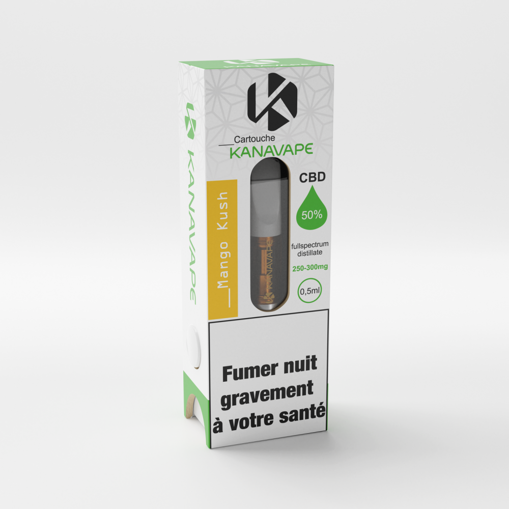 Kanavape Mango Kush-cartridge 50% CBD, 0,5 ml, 250 mg