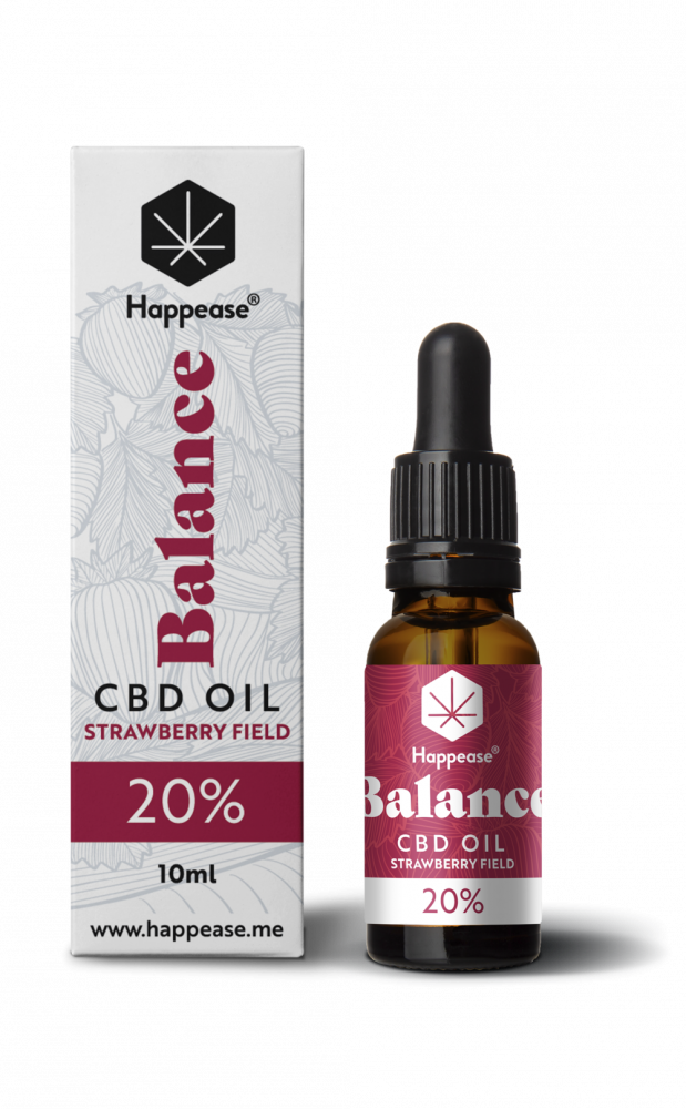 Happease Balance CBD Olej Strawberry Field, 20 % CBD, 2000 mg, 10 ml