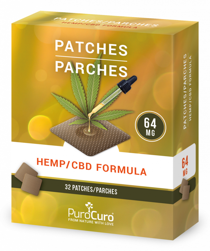PuroCuro Konopné CBD náplasti, 2048 mg, 32 ks x 64 mg