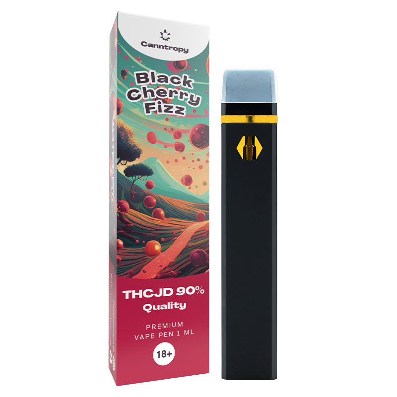 Canntropy THCJD Vape Pen Black Cherry Fizz, THCJD 90% kwaliteit, 1 ml