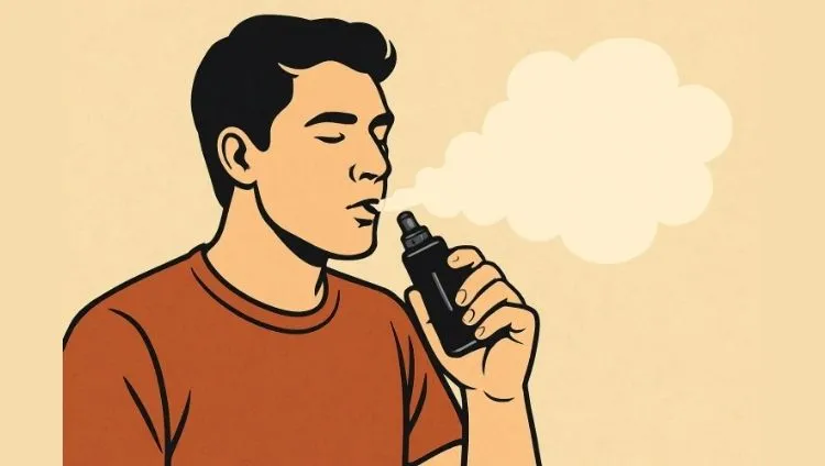 Illustrated man vaping
