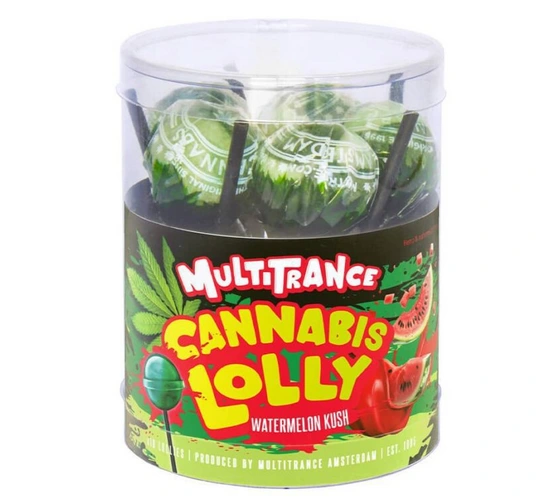 Konopné melónové Kush lízatká – darčeková krabička (10 lízatiek)
