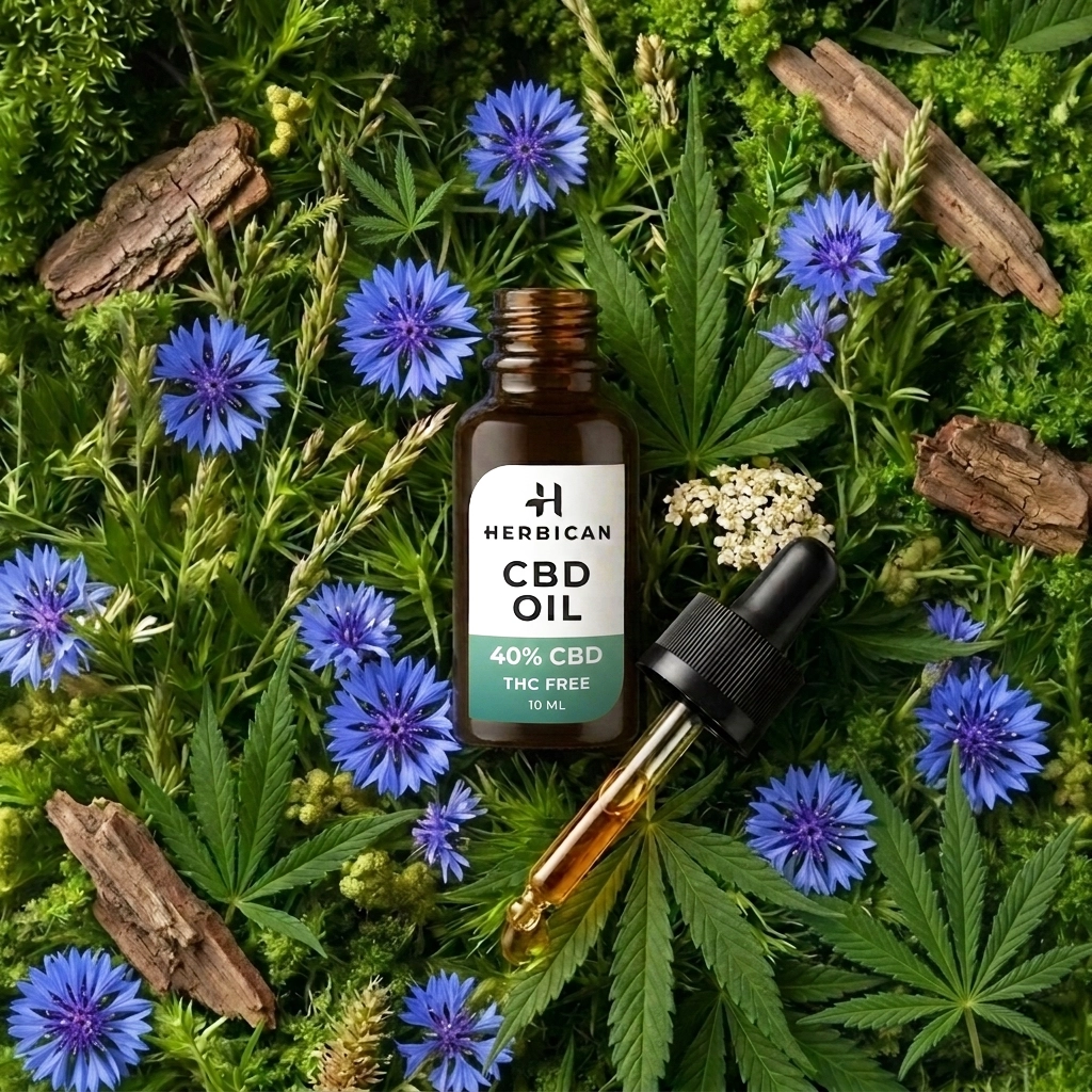Herbican CBD olej bez THC, 40 %, 10 ml