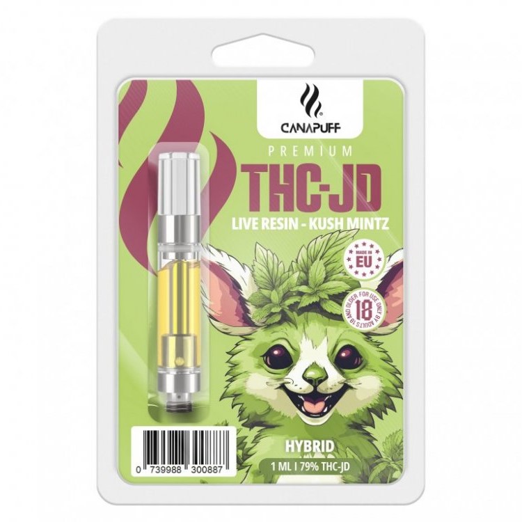 CanaPuff THCJD-patroon Kush Mintz, THCJD 79%, 1 ml