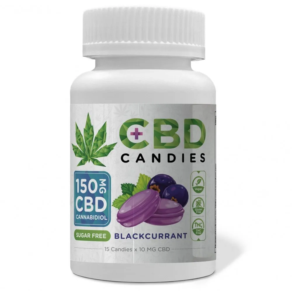 Euphoria CBD cukríky Čierna ríbezľa 150 mg CBD, 15 ks x 10 mg, 100 g