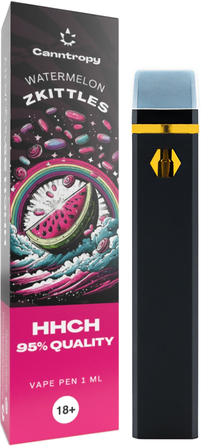 Canntropy HHCH Disposable Vape Pen Watermelon Zkittles, HHCH kwaliteit 95%, 1 ml