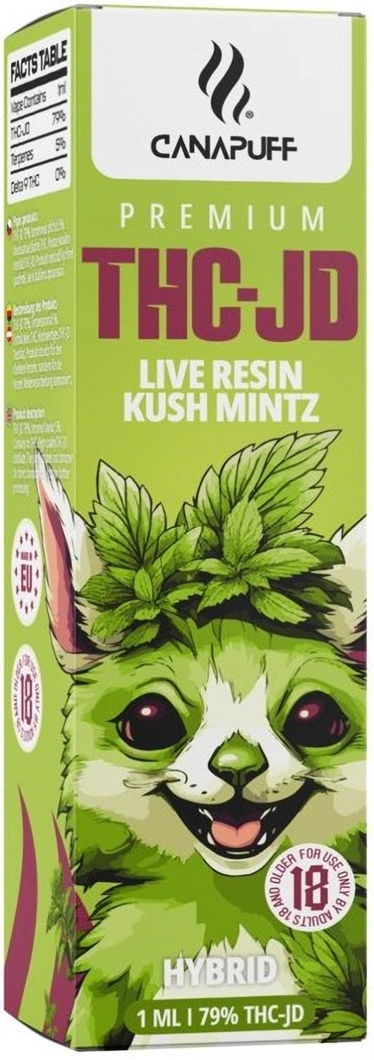 CanaPuff Wegwerp Vape Pen Kush Mintz, 79% THCJD, 1 ml