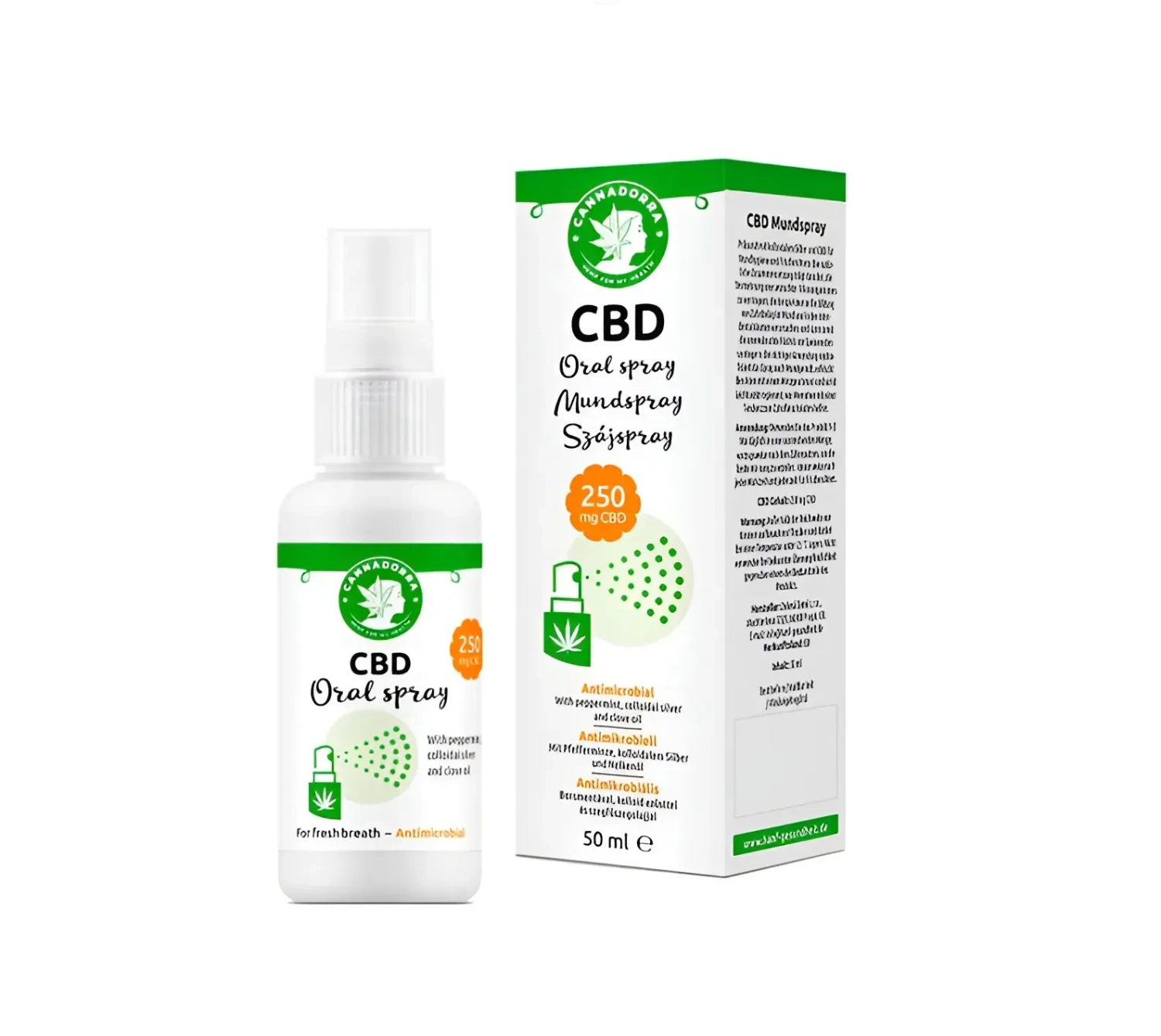 Cannadorra CBD ustni sprej, 250 mg CBD, 50 ml
