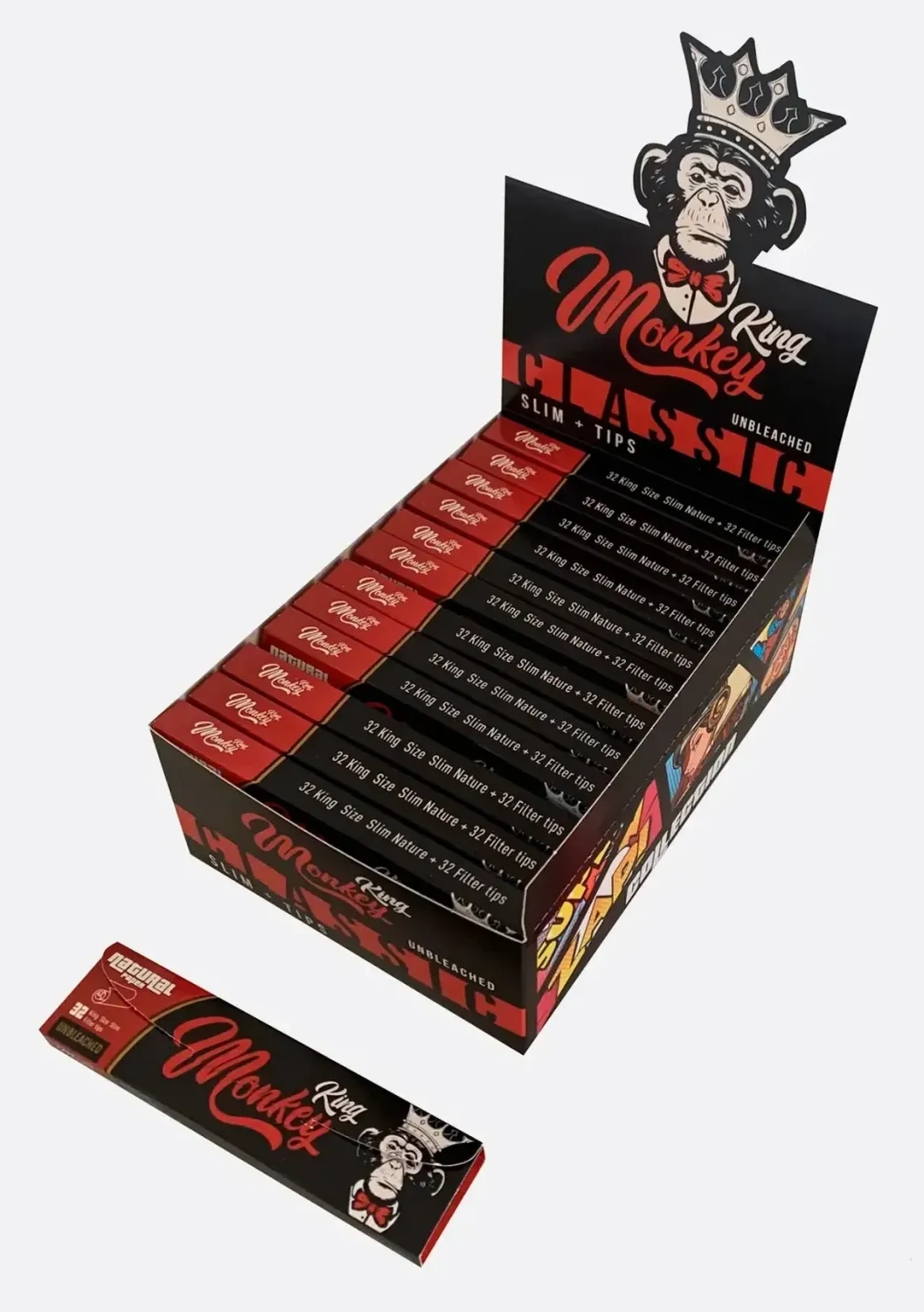 Monkey King KSS papieriky na rolovanie s filtračnými špičkami Classic, 1 brožúra
