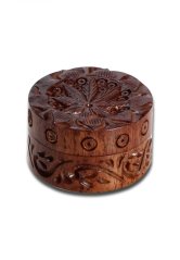 Rosewood Grinder Leaf 2-part carved, magnetic