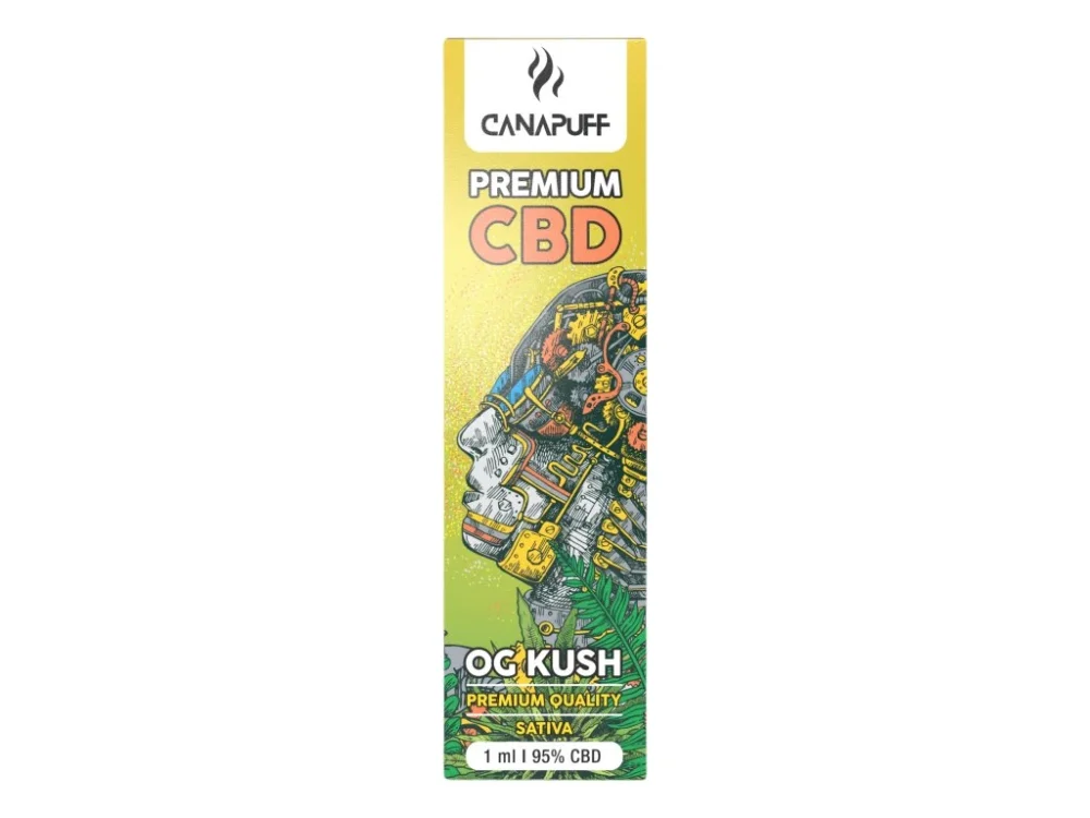 CanaPuff CBD Disposable Vape Pen OG KUSH, CBD 95 %, 1 ml