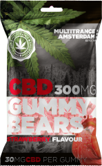 Strawberry Flavoured CBD Gummy Bears (300 mg), 100 g