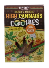 Fursecuri cu ciocolată și canabis Euphoria High cu CBD, 100 g