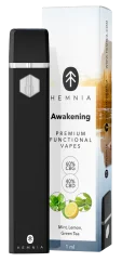 Hemnia Vape Pen Fonctionnel Premium Réveil - 40 % CBD, 60 % CBG, Menthe, Citron, Thé Vert, 1 ml