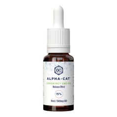 Alpha-CAT CBD MCT koksnød olie med citron duft 15%, 10 ml, 1500 mg