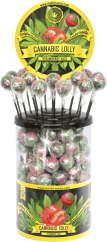 Cannabis Strawberry Haze Lollies – Display Container (100 Lollies), 1800 g