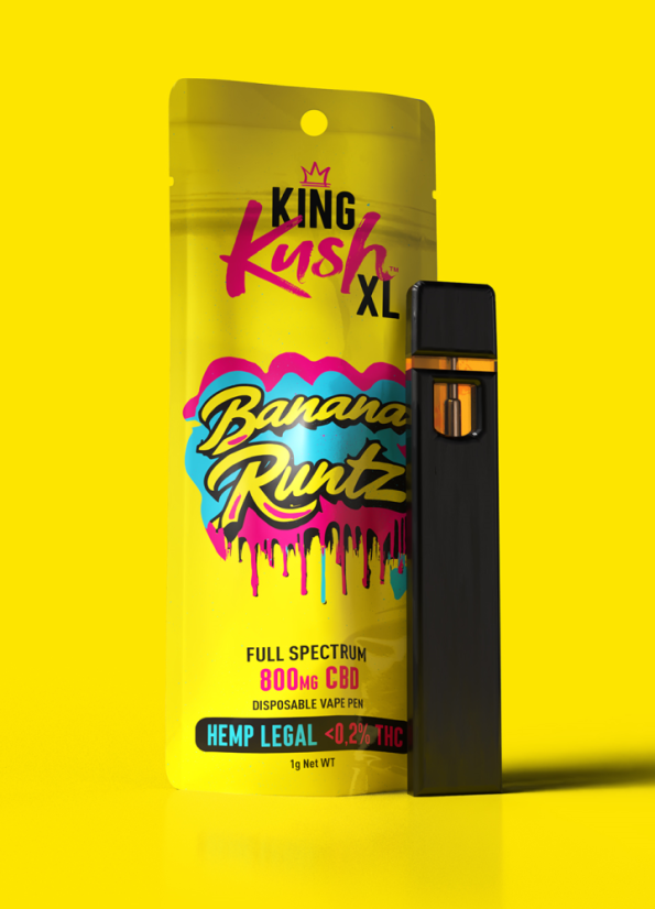 King Kush XL CBD Vape Pen Banana Runtz, 800 mg CBD, 1 ml