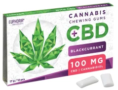Euphoria tyggegummi, 100 mg CBD, 12 stk. - Solbær, 17 g