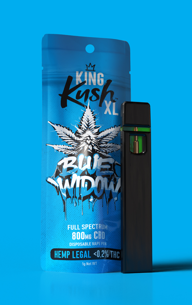 King Kush XL CBD Vape Pen Blue Widow, 800 mg CBD, 1 ml