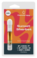 Canntropy HHC Blend Cartucho Sunset Sherbet, 2% HHC-P, 5% HHC-O, 90% CBD, 0,5ml