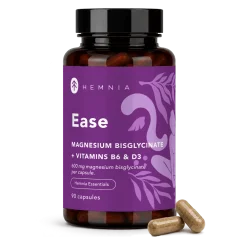 Hemnia Ease, бісгліцинат магнію, вітаміни D3 та B6, 90 капсул