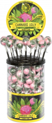 Cannabis Bubble Gum Lollies – Display Container (100 Lollies), 1800 g