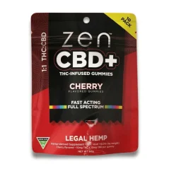 Zen CBD THC+ Gummies Cherry, 10 vnt, 200 mg