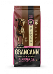 Grancann Chicken & Fish with hemp seeds - Hemp food for puppies of all breeds, 12kg
