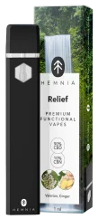 Hemnia Premium Functional Vape Pen Relief - 90 % CBD, 10 % CBN, valériane, gingembre, 1 ml